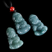 Buddha Stones Jade Baobao Buddha Prosperity Necklace Pendant