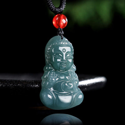 Buddha Stones Jade Baobao Buddha Prosperity Necklace Pendant