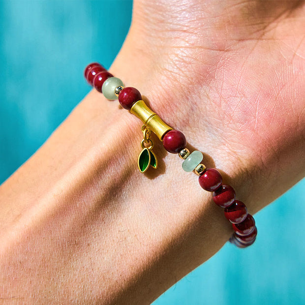 FREE Today: Blessing Strength Cinnabar Bamboo Bracelet