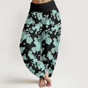 Buddha Stones Casual Abstract Camouflage Pattern Women's Elastic Waist Harem Pants