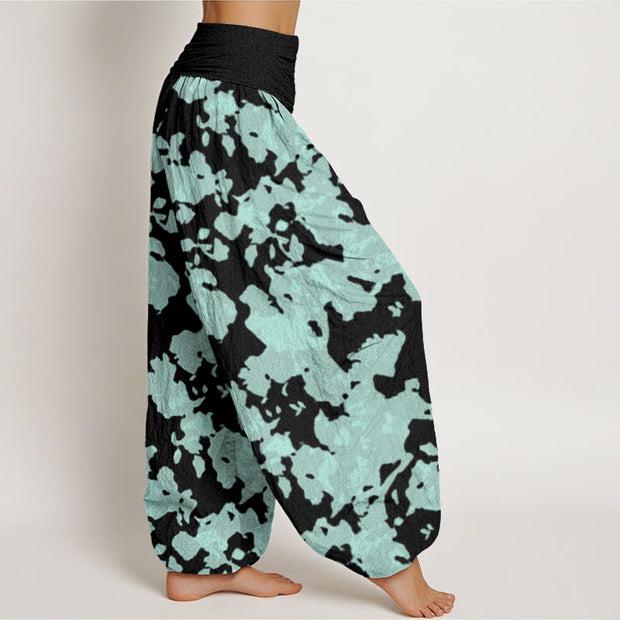 Buddha Stones Casual Abstract Camouflage Pattern Women's Elastic Waist Harem Pants