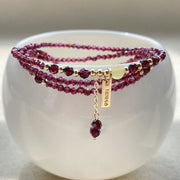 FREE Today: Protection and Purification Small Natural Garnet Triple Wrap Bracelet