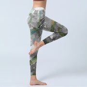 Buddha Stones Ancient Style Great Wall Print Sports Fitness Leggings Women's Yoga Pants