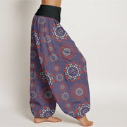 Buddha Stones Mandala Flowers Design Women's Elastic Waist Harem Pants