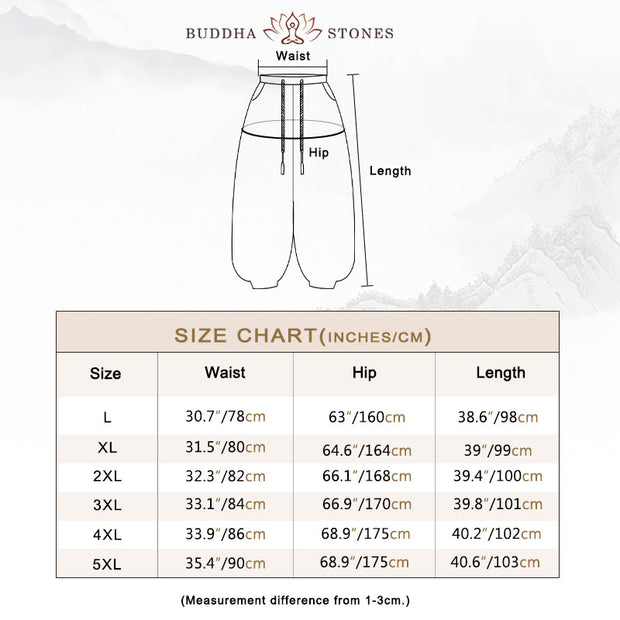 Buddha Stones Solid Color Corduroy Drawstring Thermal Men's Harem Pants With Pockets