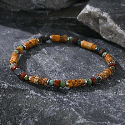 FREE Today: Positive Protection Natural Stone Picture Jasper Turquoise Hematite Bracelet