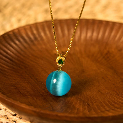 FREE Today: Courage and Confidence Cat's Eye Round Ball Necklace Pendant