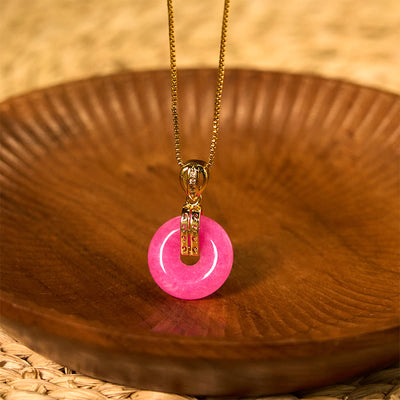 FREE Today: Protection and Happiness Purple Jade Peace Buckle Necklace Pendant