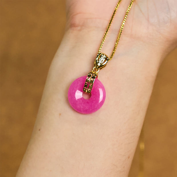 FREE Today: Protection and Happiness Purple Jade Peace Buckle Necklace Pendant