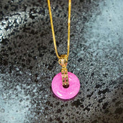FREE Today: Protection and Happiness Purple Jade Peace Buckle Necklace Pendant