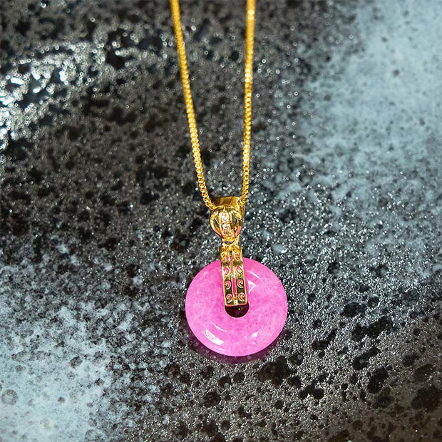 FREE Today: Protection and Happiness Purple Jade Peace Buckle Necklace Pendant