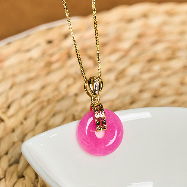 FREE Today: Protection and Happiness Purple Jade Peace Buckle Necklace Pendant