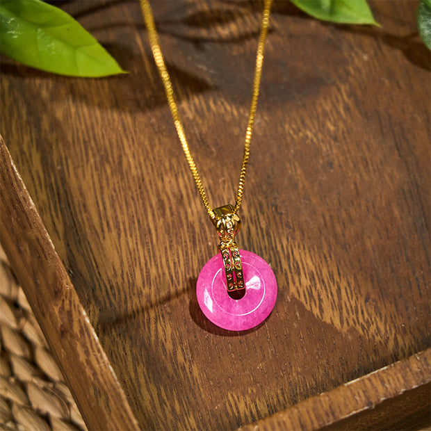 FREE Today: Protection and Happiness Purple Jade Peace Buckle Necklace Pendant