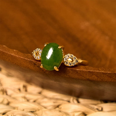 FREE Today: Prosperity and Luck Natural Jade Adjustable Buckle Ring