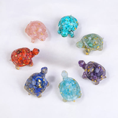 FREE Today: Positive Transformation Natural Crystal Gravel Drip Resin Small Turtle Decoration Statue