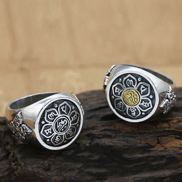 FREE Today: Wisdom and Focus Tibetan Om Mani Padme Hum Vajra Pattern Copper Rotatable Ring