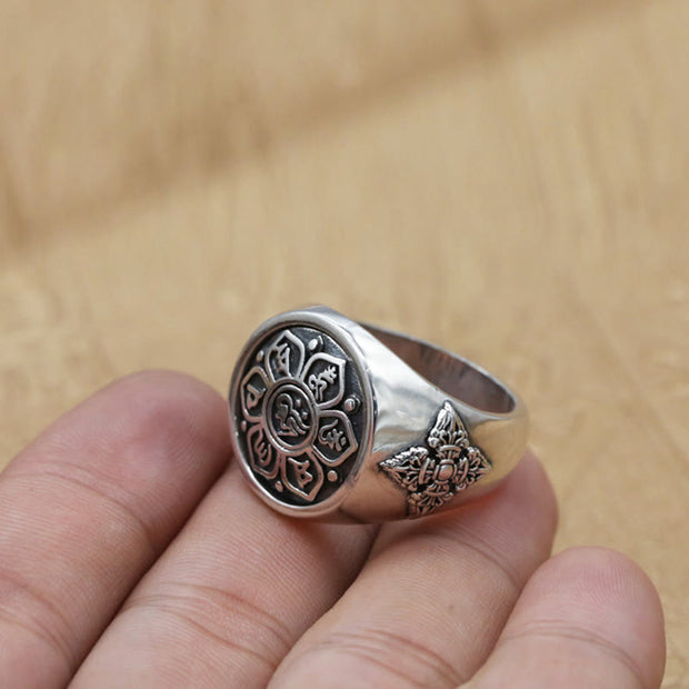 FREE Today: Wisdom and Focus Tibetan Om Mani Padme Hum Vajra Pattern Copper Rotatable Ring