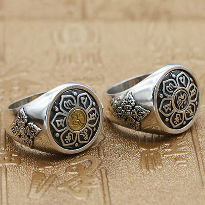 FREE Today: Wisdom and Focus Tibetan Om Mani Padme Hum Vajra Pattern Copper Rotatable Ring