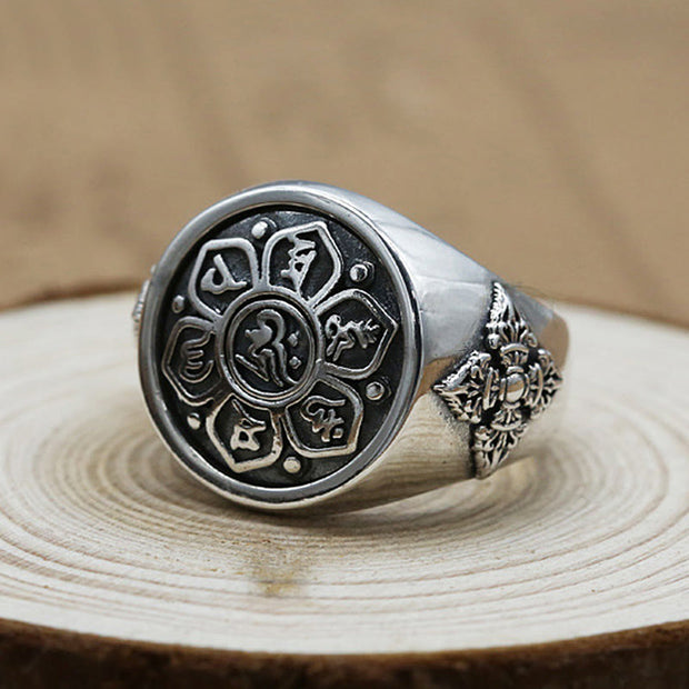 FREE Today: Wisdom and Focus Tibetan Om Mani Padme Hum Vajra Pattern Copper Rotatable Ring
