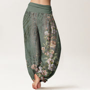 Buddha Stones Ethnic Floral Ethnic Totem Pattern Women's Elastic Waist Harem Pants - image 2
