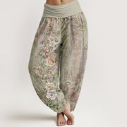 Buddha Stones Ethnic Floral Ethnic Totem Pattern Women's Elastic Waist Harem Pants - DarkSeaGreen - US22，UK/AU26，EU54 (6XL) - image 5