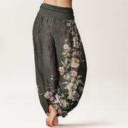 Buddha Stones Ethnic Floral Ethnic Totem Pattern Women's Elastic Waist Harem Pants - image 9
