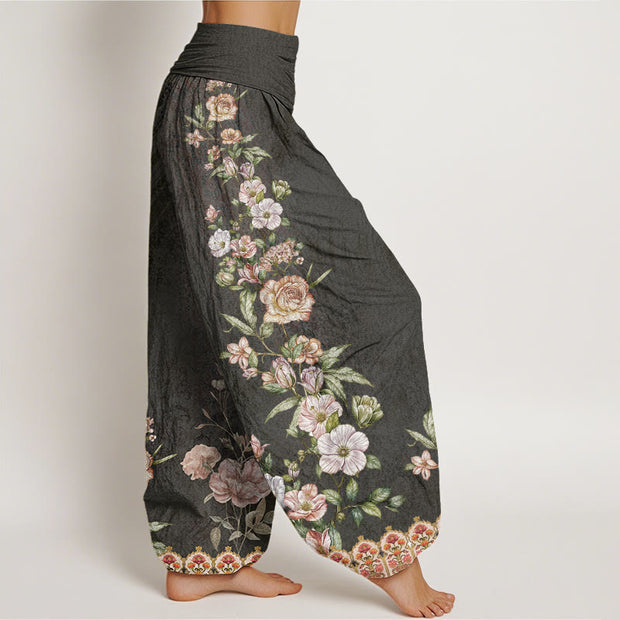 Buddha Stones Ethnic Floral Ethnic Totem Pattern Women's Elastic Waist Harem Pants - image 10