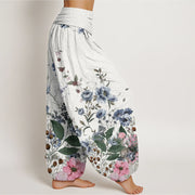 Buddha Stones Cornflower Cosmo Rose Pattern Women's Elastic Waist Harem Pants - image 10