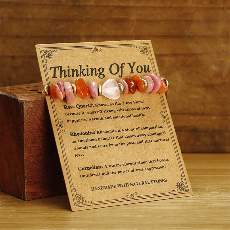 Buddha Stones Thinking Of You Rose Quartz Rhodonite Carnelian Relation   buddhastoneshop