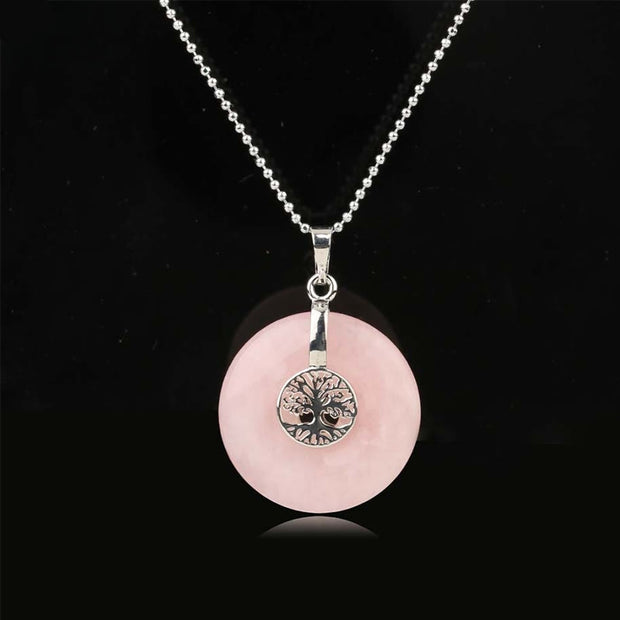 FREE Today: Unconditional Love and Luck Various Crystal Rose Quartz Green Aventurine Amethyst The Tree Of Life Necklace Pendant