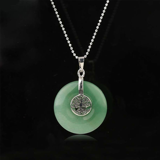 FREE Today: Unconditional Love and Luck Various Crystal Rose Quartz Green Aventurine Amethyst The Tree Of Life Necklace Pendant