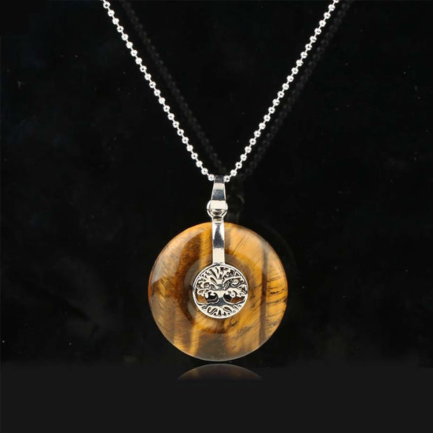 FREE Today: Unconditional Love and Luck Various Crystal Rose Quartz Green Aventurine Amethyst The Tree Of Life Necklace Pendant