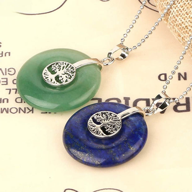 FREE Today: Unconditional Love and Luck Various Crystal Rose Quartz Green Aventurine Amethyst The Tree Of Life Necklace Pendant