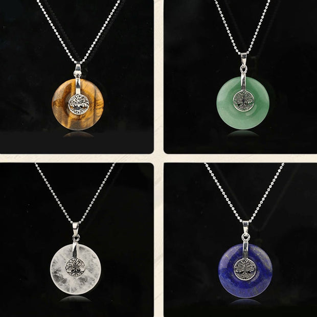 FREE Today: Unconditional Love and Luck Various Crystal Rose Quartz Green Aventurine Amethyst The Tree Of Life Necklace Pendant