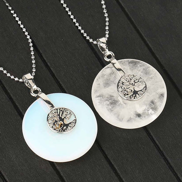 FREE Today: Unconditional Love and Luck Various Crystal Rose Quartz Green Aventurine Amethyst The Tree Of Life Necklace Pendant