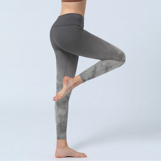 Buddha Stones Gradient Floral Print Exercise Leggings Women's Yoga Pants - image 5