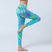 Buddha Stones Splash Ink Print Exercise Leggings Women's Yoga Pants - image 5