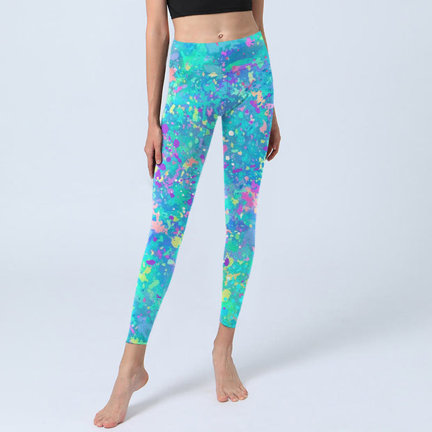 Buddha Stones Splash Ink Print Exercise Leggings Women's Yoga Pants - image 6