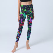 Buddha Stones Black Splash Ink Print Exercise Leggings Women's Yoga Pants - image 7