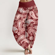 Buddha Stones Casual Paisley Pattern Women's Elastic Waist Harem Pants - Brown - US22，UK/AU26，EU54 (6XL) - image 1