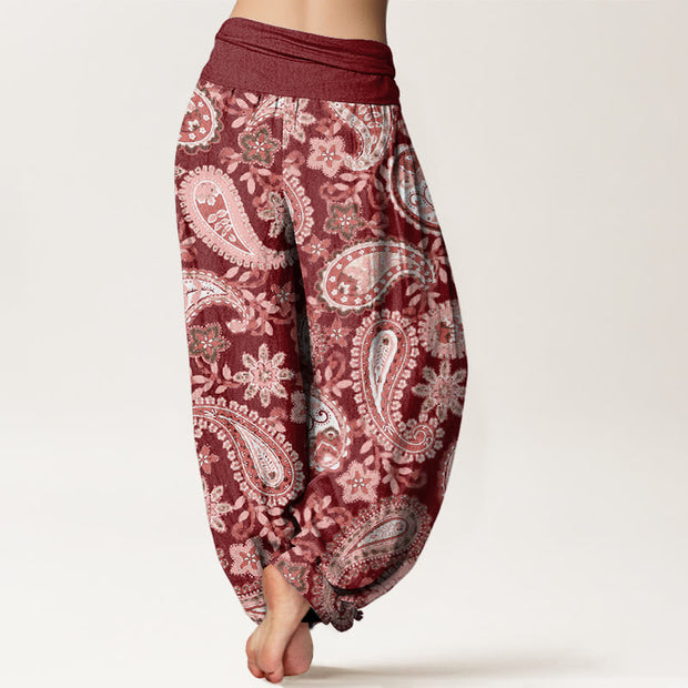 Buddha Stones Casual Paisley Pattern Women's Elastic Waist Harem Pants - image 3