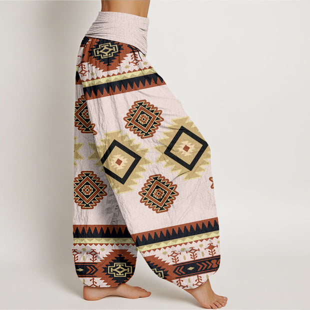 Buddha Stones Casual Symmetrical Navajo Textile Style Pattern Women's Elastic Waist Harem Pants - image 6