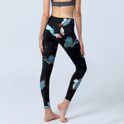 Buddha Stones Butterfly Star Sky Print Exercise Leggings Women's Yoga Pants - image 4