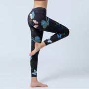 Buddha Stones Butterfly Star Sky Print Exercise Leggings Women's Yoga Pants - image 5