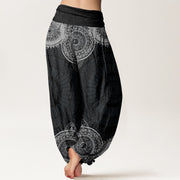 Buddha Stones Circular Mandala Design Women's Elastic Waist Harem Pants - image 2