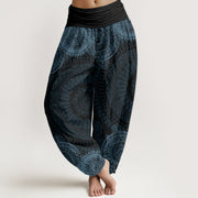 Buddha Stones Circular Mandala Design Women's Elastic Waist Harem Pants - Gray - US22，UK/AU26，EU54 (6XL) - image 5