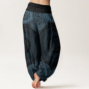 Buddha Stones Circular Mandala Design Women's Elastic Waist Harem Pants - image 6