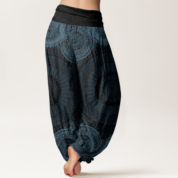 Buddha Stones Circular Mandala Design Women's Elastic Waist Harem Pants - image 6