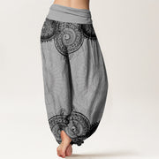 Buddha Stones Circular Mandala Design Women's Elastic Waist Harem Pants - image 9