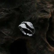 Buddha Stone Copper Leaf Wealth Adjustable Ring